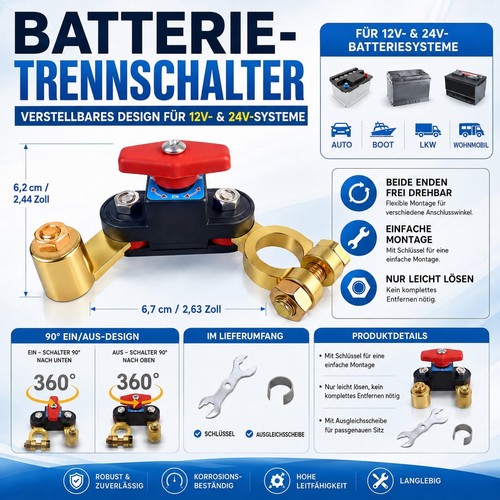 12v 24v batterie trennschalter - 24v,